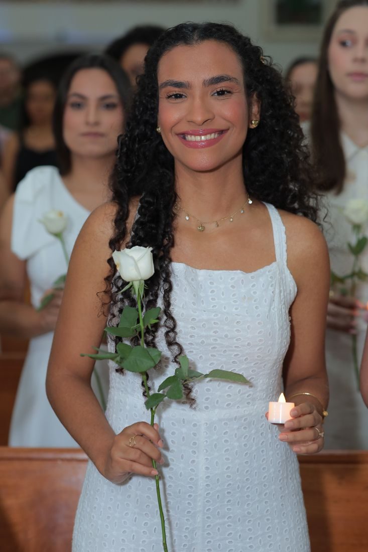 Rosa branca e vela · Culto ecumênico